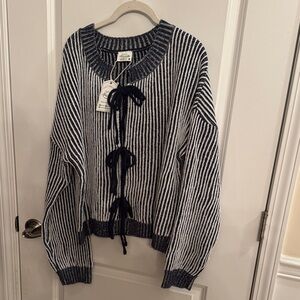 Striped Navy and White Sweater